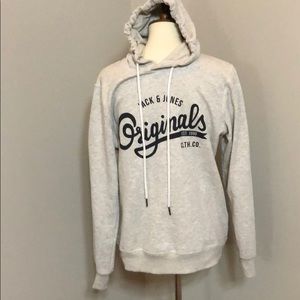 NWOT Large Jack & Jones Gray Logo Hoodie